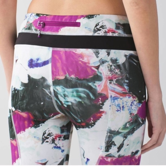 LULULEMON Run Inspire Crop Leggings pigment wave 4 printed yoga - Picture 3 of 13